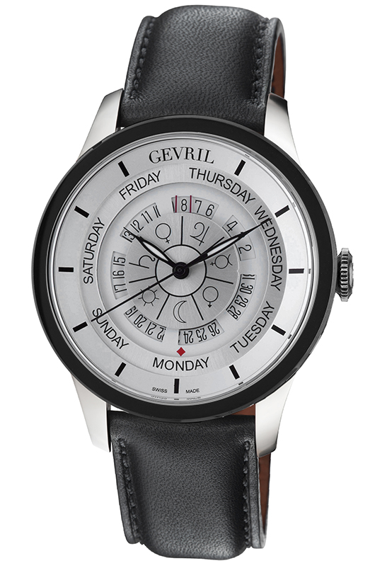 Gevril Mens 2002 Columbus Circle Astrological Symbols Dial Automatic Watch